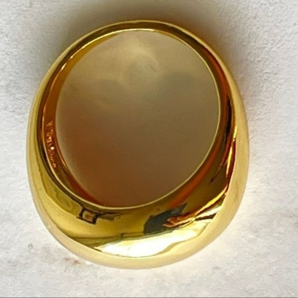 Size 9 Womens‎ Gold Plated Retro Smooth Surface Dome Unisex Finger Ring Jewelry - Picture 11 of 13